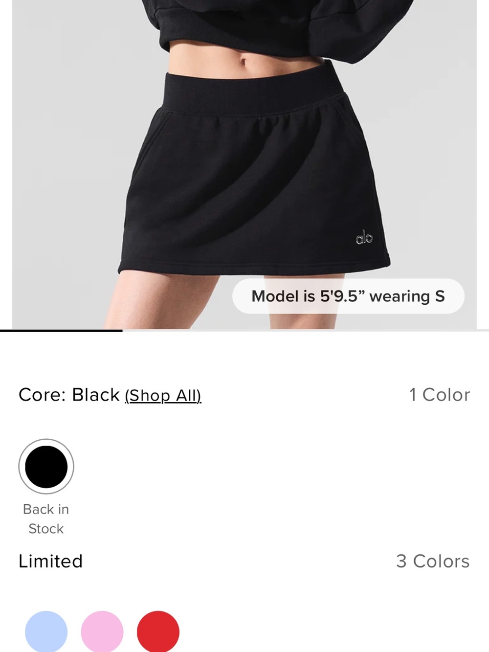 ALO Yoga Black Athletic Mini Skirt - Picture 2 of 2